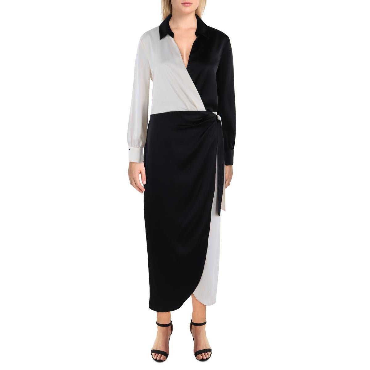 Anne Klein Womens Colorblock Cocktail & Party Dress Midi Dress